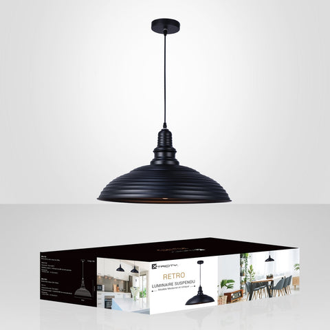 Xtricity - Luminaire Suspendu, Largeur de 19.6'', De la Collection Retro, Noir