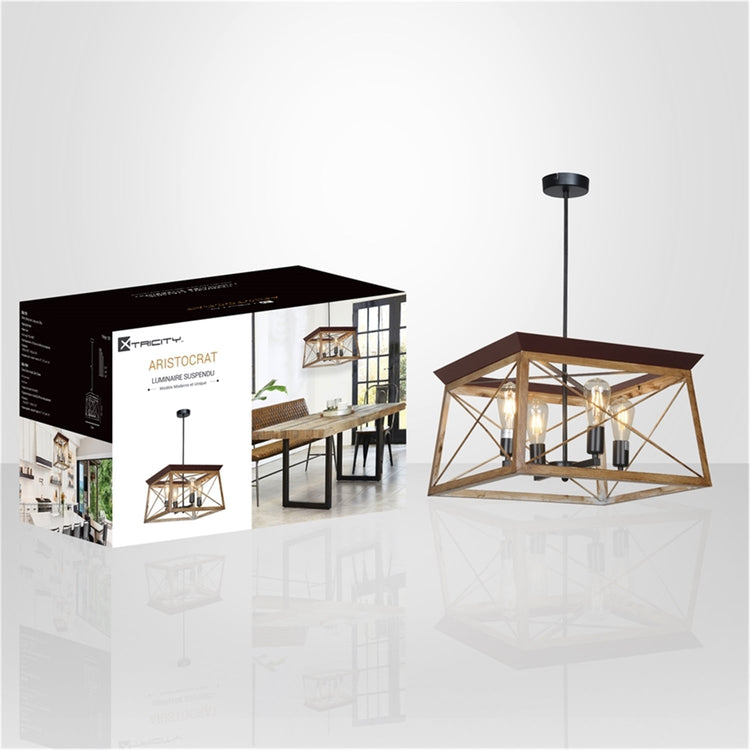 Xtricity - Luminaire Suspendu, Largeur de 19.7'', De la Collection Aristocrat, Noir et Marron - Simple Boutique