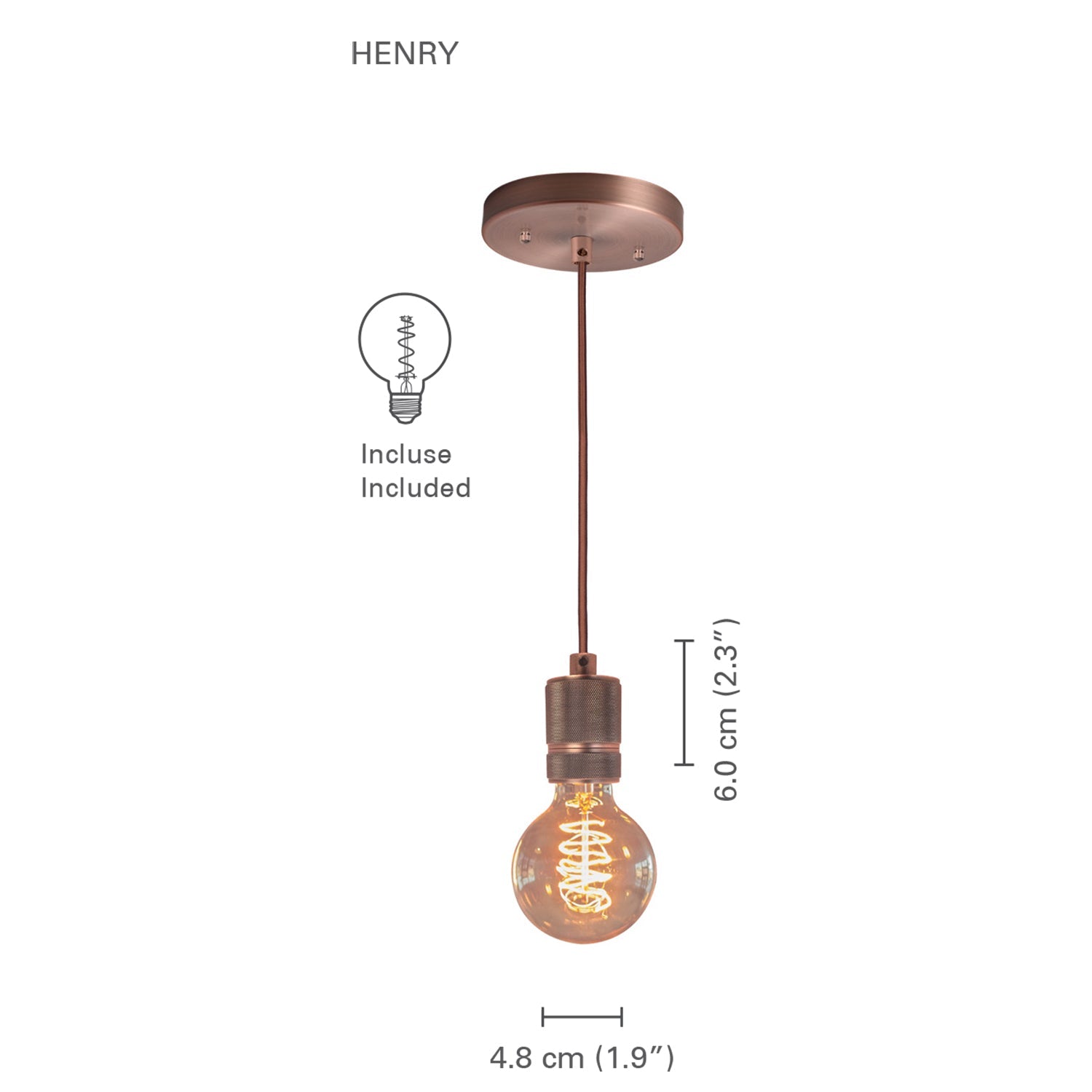 Xtricity - Luminaire Suspendu, Largeur de 1.9'', De la Collection Henry, Laiton Antique - Simple Boutique