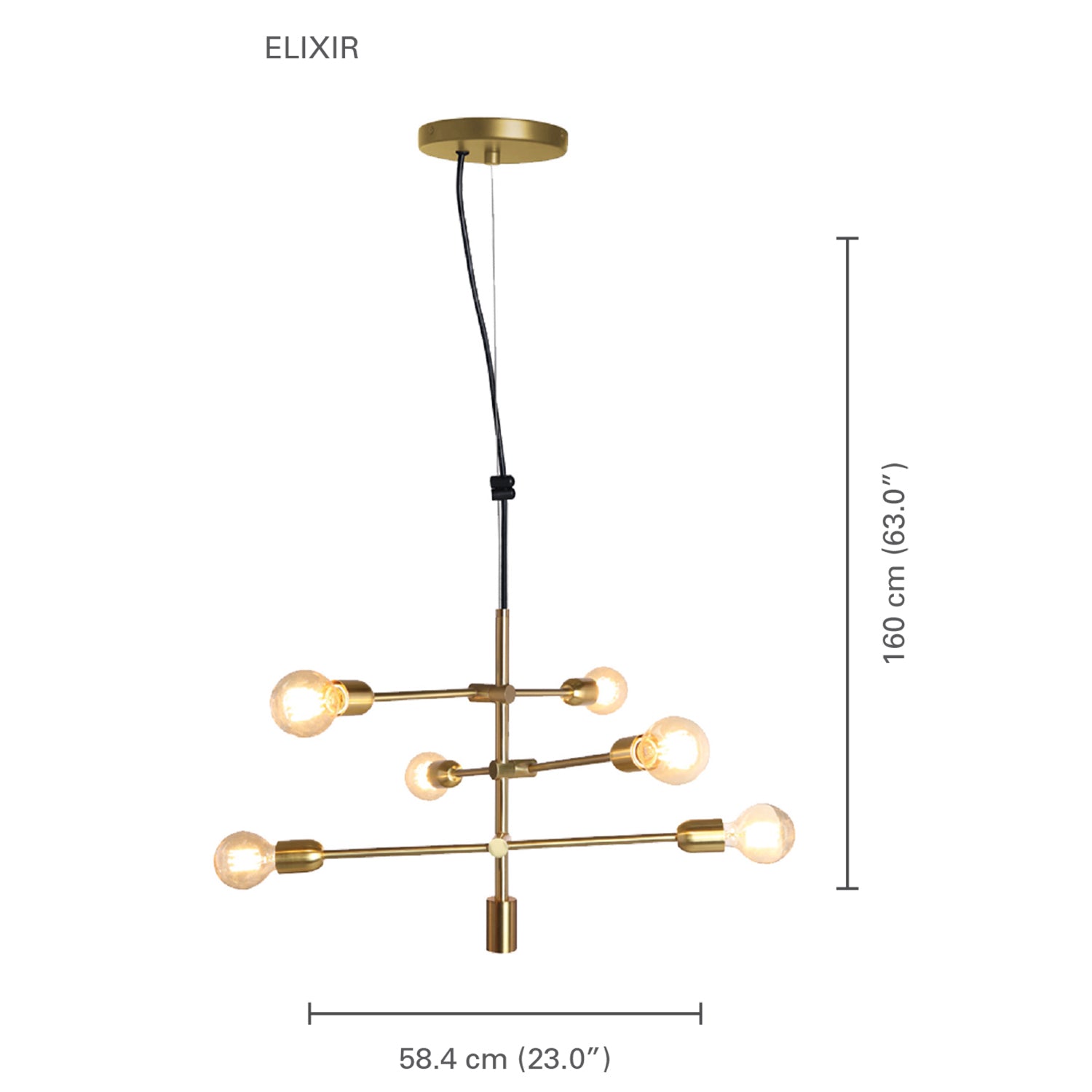 Xtricity - Luminaire Suspendu, Largeur de 23'', De la Collection Elixir, Doré - Simple Boutique