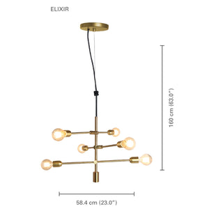 Xtricity - Luminaire Suspendu, Largeur de 23'', De la Collection Elixir, Doré - Simple Boutique
