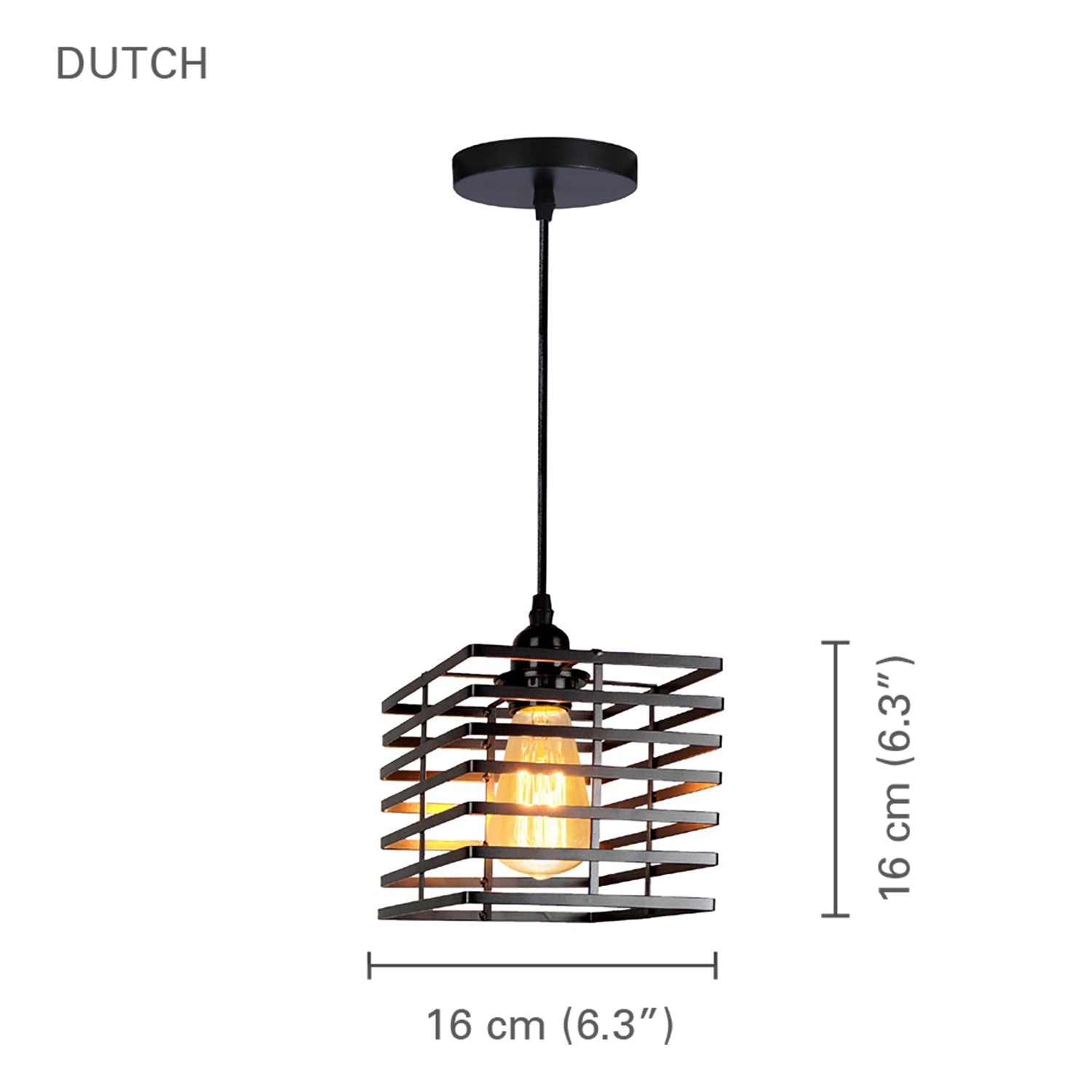 Xtricity - Luminaire Suspendu, Largeur de 6.2'', De la Collection Dutch, Noir - Simple Boutique