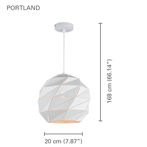 Xtricity - Luminaire Suspendu, Largeur de 7.87'', De la Collection Portland, Blanc