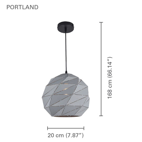 Xtricity - Luminaire Suspendu, Largeur de 7.87'', De la Collection Portland, Gris