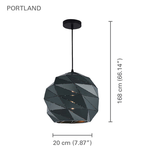 Xtricity - Luminaire Suspendu, Largeur de 7.87'', De la Collection Portland, Gris Foncé