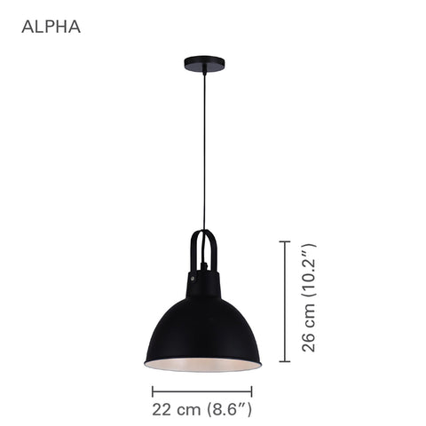 Xtricity - Luminaire Suspendu, Largeur de 8.6'', De la Collection Alpha, Noir