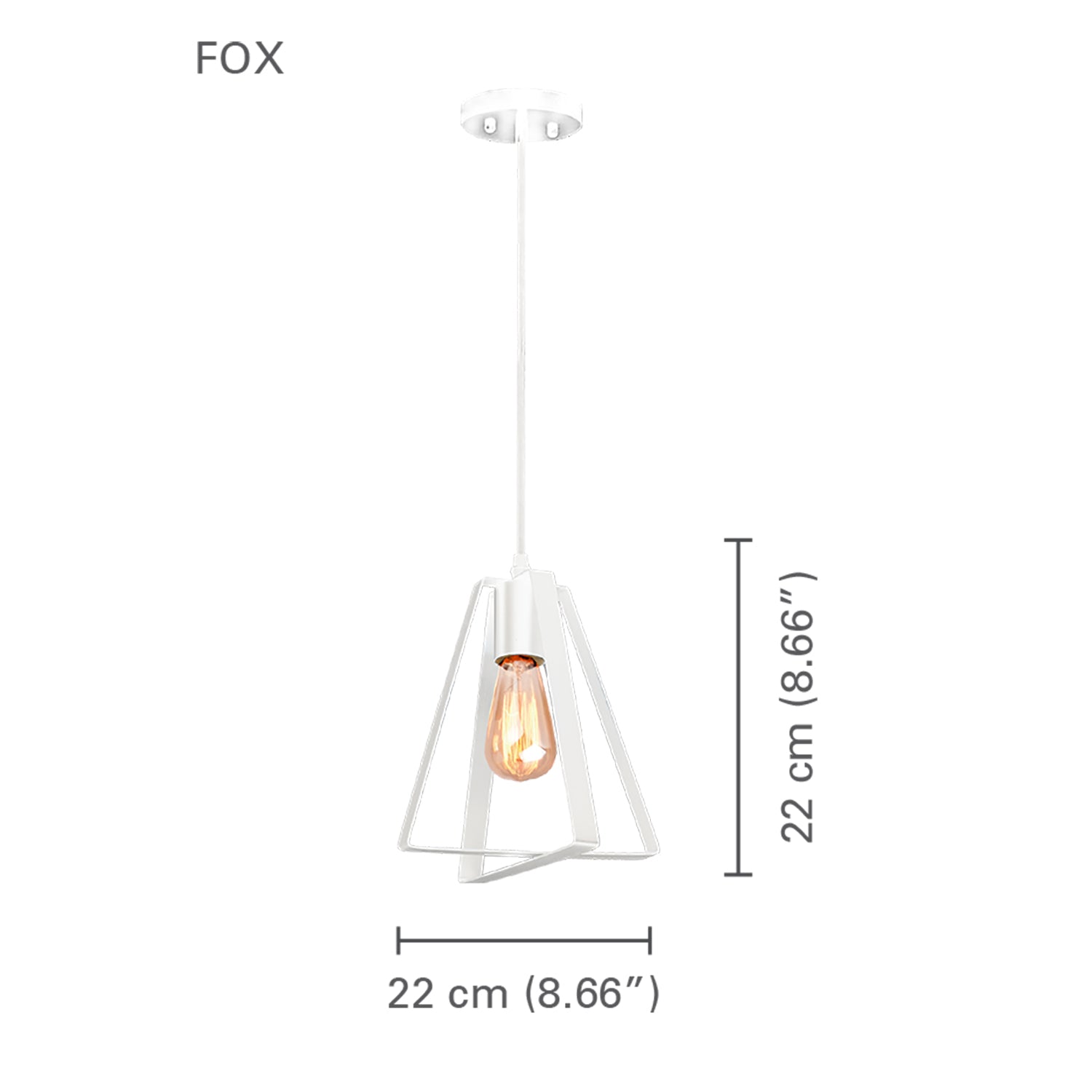 Xtricity - Luminaire Suspendu, Largeur de 8.66'', De la Collection Fox, Blanc - Simple Boutique