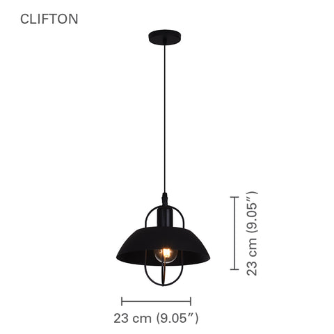 Xtricity - Luminaire Suspendu, Largeur de 9.05'', De la Collection Clifton, Noir