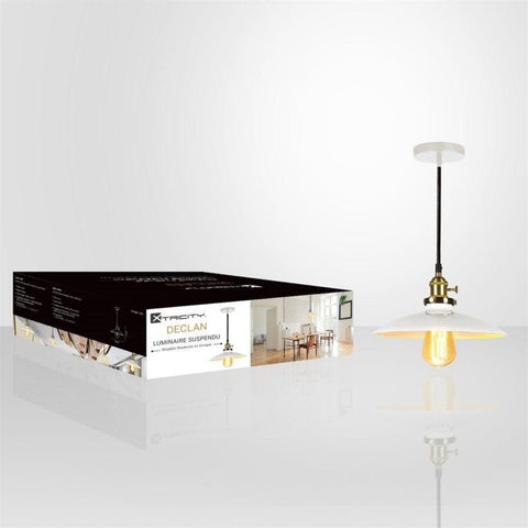 Xtricity - Luminaire Suspendu, Largeur de 9.8'', De la Collection Declan, Blanc