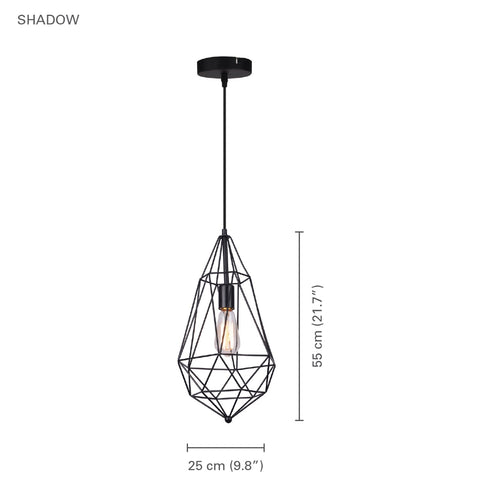 Xtricity - Luminaire Suspendu, Largeur de 9.8'', De la Collection Shadow, Noir