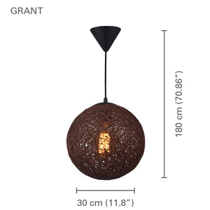 Xtricity - Luminaire Suspendu, Largeur de 9.84'', De la Collection Grant, Brun - Simple Boutique