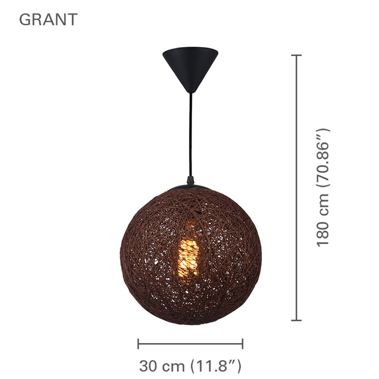 Xtricity - Luminaire Suspendu, Largeur de 9.84'', De la Collection Grant, Brun - Simple Boutique