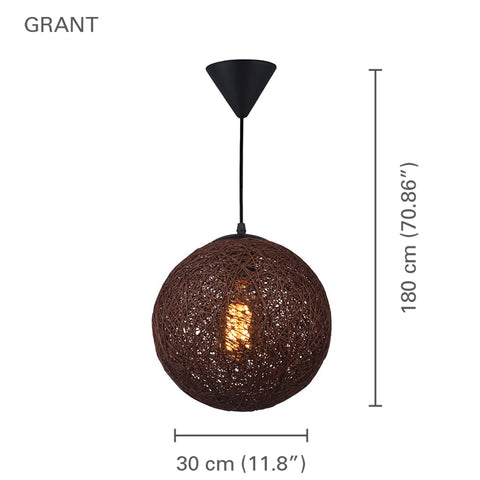 Xtricity - Luminaire Suspendu, Largeur de 9.84'', De la Collection Grant, Brun