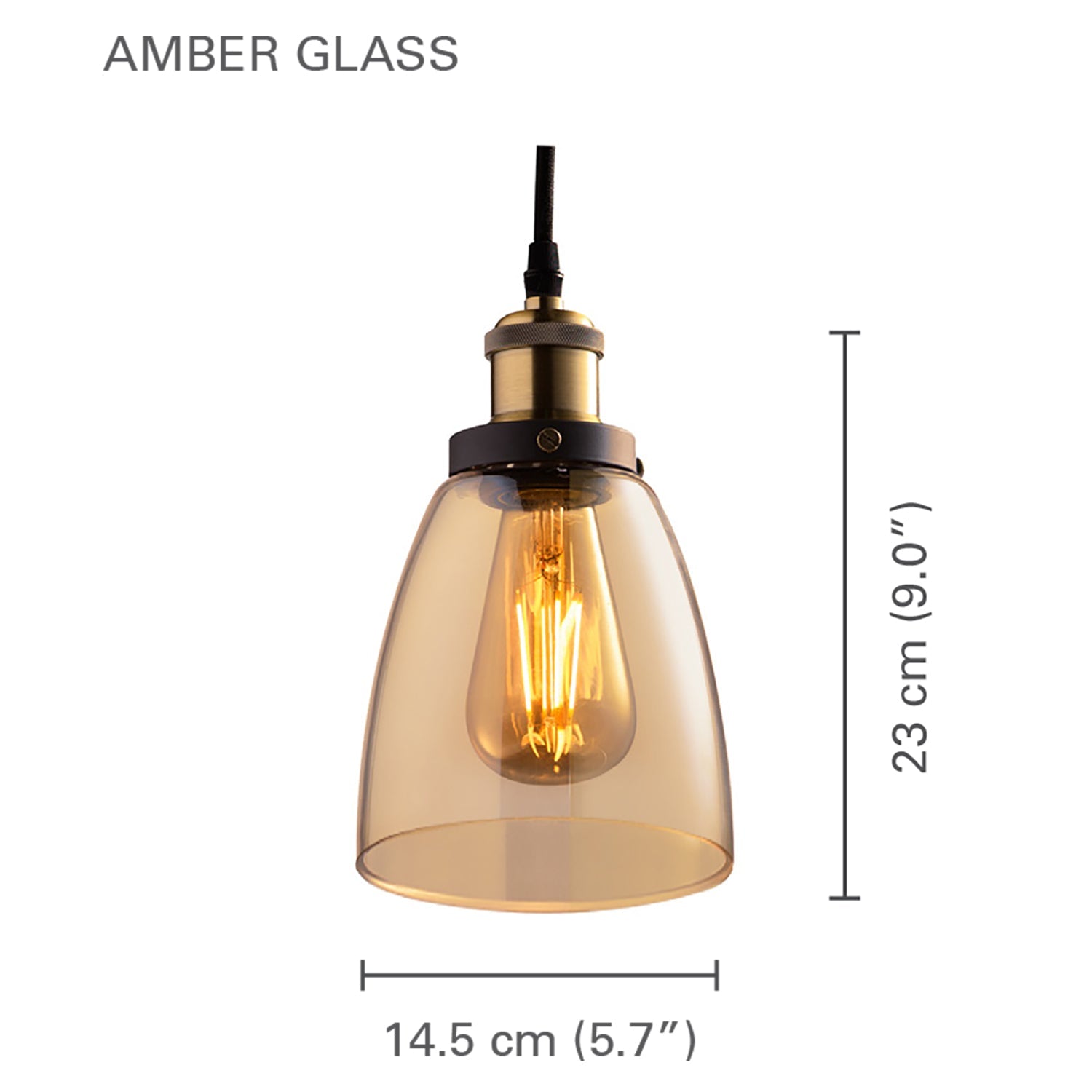 Xtricity - Luminaire Suspendu Verre Ambré, Ampoule DEL Incluse, De la Collection à L'ancienne - Simple Boutique