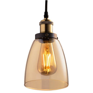 Xtricity - Luminaire Suspendu Verre Ambré, Ampoule DEL Incluse, De la Collection à L'ancienne - Simple Boutique