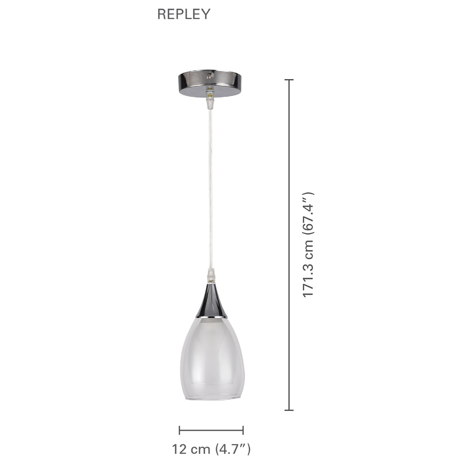Xtricity - Luminaire Suspendu à 1 Lumière, Largeur de 4.7'', De la Collection Repley, Blanc - Simple Boutique
