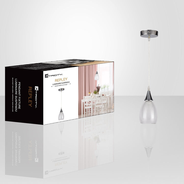 Xtricity - Luminaire Suspendu à 1 Lumière, Largeur de 4.7'', De la Collection Repley, Blanc - Simple Boutique