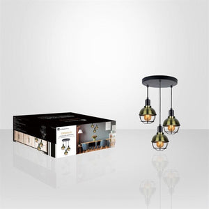 Xtricity - Luminaire Suspendu à 3 Lumières. Largeur 11.81'', De la Collection Grimaldi, Noir - Simple Boutique