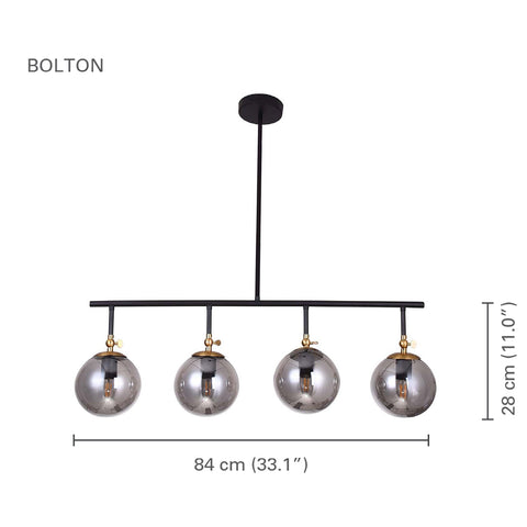 Xtricity - Luminaire Suspendu à 4 Têtes, Largeur de 33.1'', De la Collection Bolton, Noir
