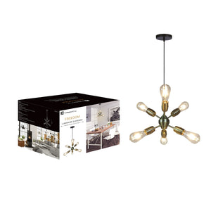Xtricity - Luminaire Suspendu à 6 Lumières, Largeur de 11'', De la Collection Freedom, Laiton Antique - Simple Boutique