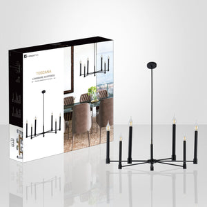 Xtricity - Luminaire Suspendu à 7 Lumières, Largeur de 38'', De la Collection Toscana, Noir - Simple Boutique