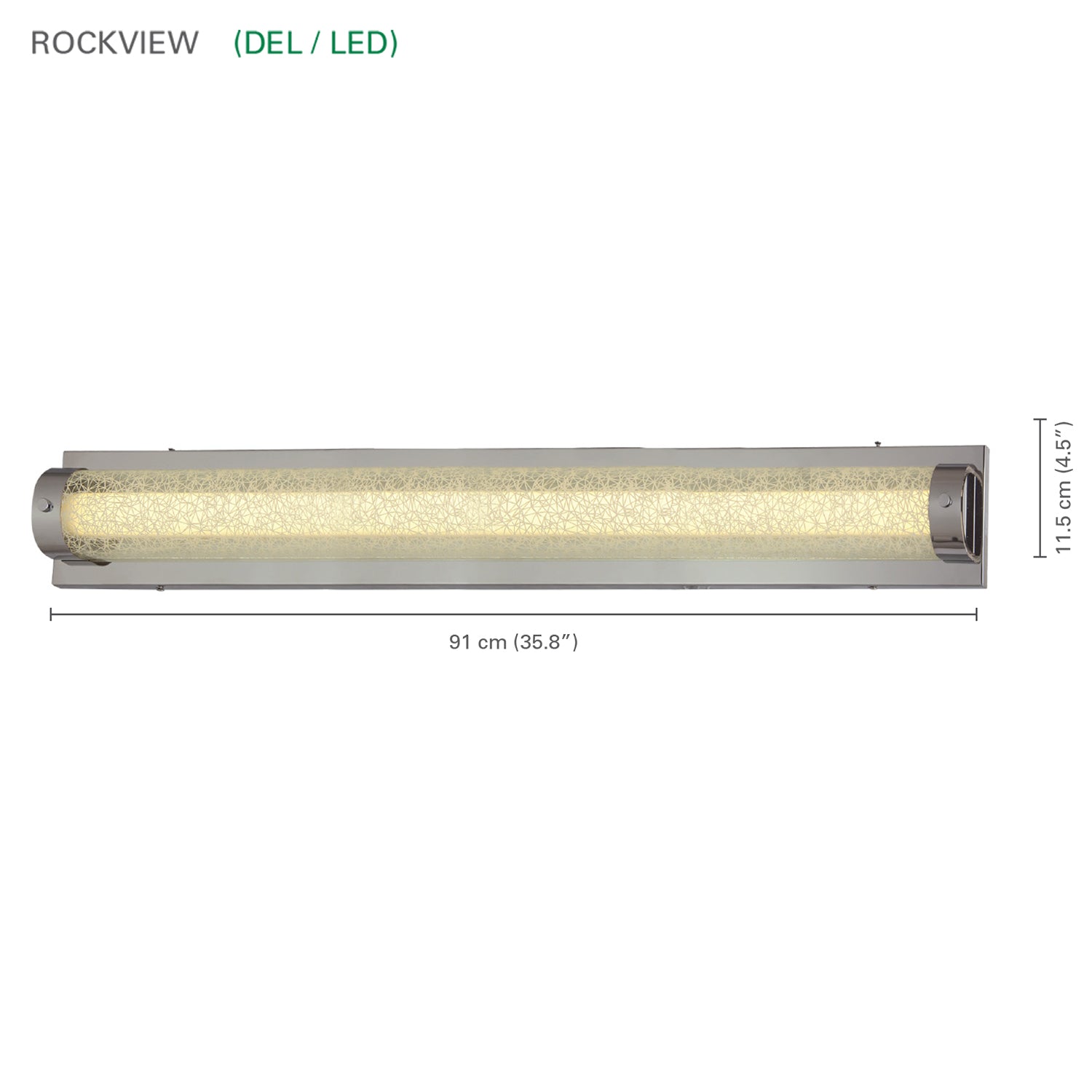 Xtricity - Luminaire Vanité au DEL, Largeur 35.8'', De la Collection Rockview, Fini Chromé - Simple Boutique