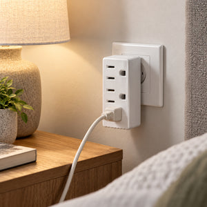 Xtricity Multiprise cubique 3 sorties avec terre - Blanche - Simple Boutique