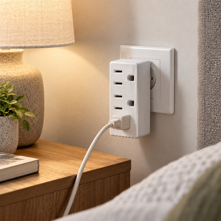 Xtricity Multiprise cubique 3 sorties avec terre - Blanche - Simple Boutique