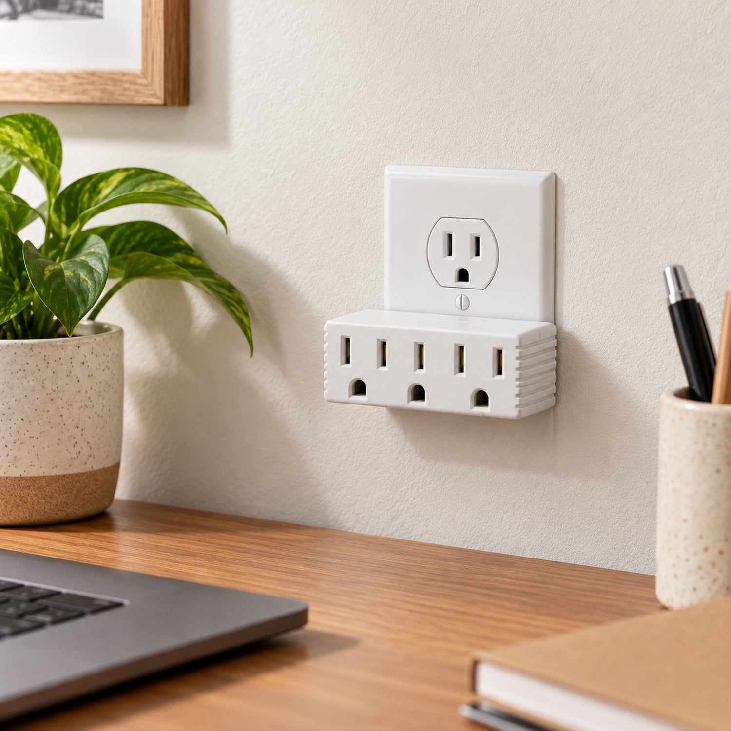 Xtricity Multiprise cubique 3 sorties avec terre - Blanche - Lot de 5 - Simple Boutique
