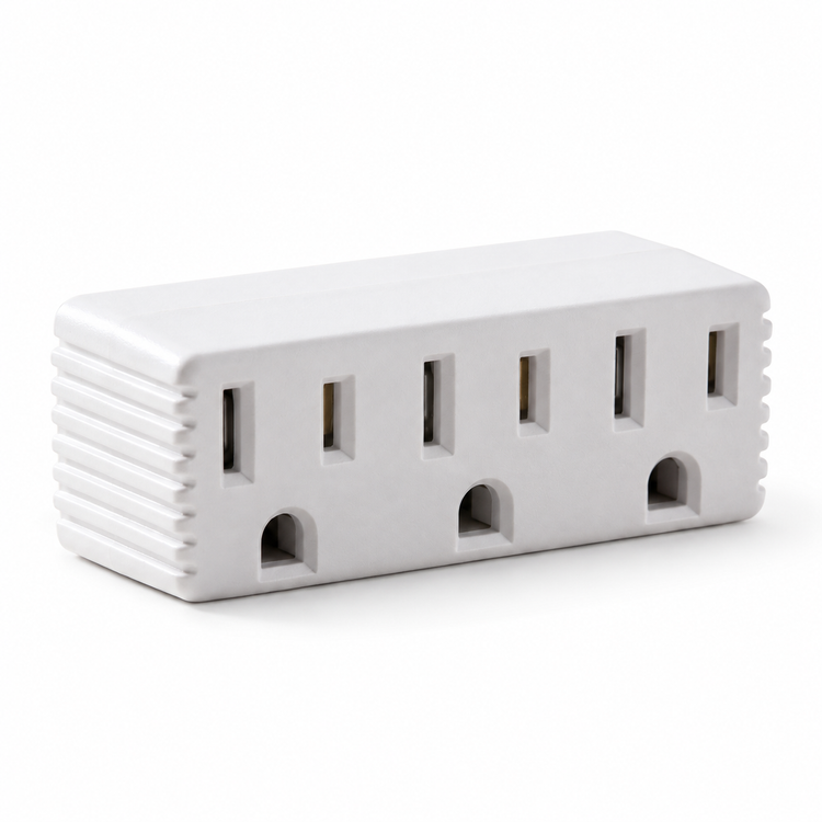 Xtricity Multiprise cubique 3 sorties avec terre - Blanche - Simple Boutique