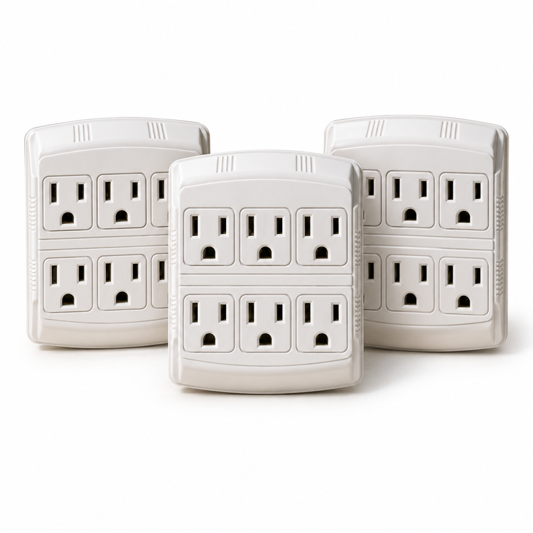 Xtricity Multiprise murale 6 prises avec terre - Lot de 3 - Simple Boutique