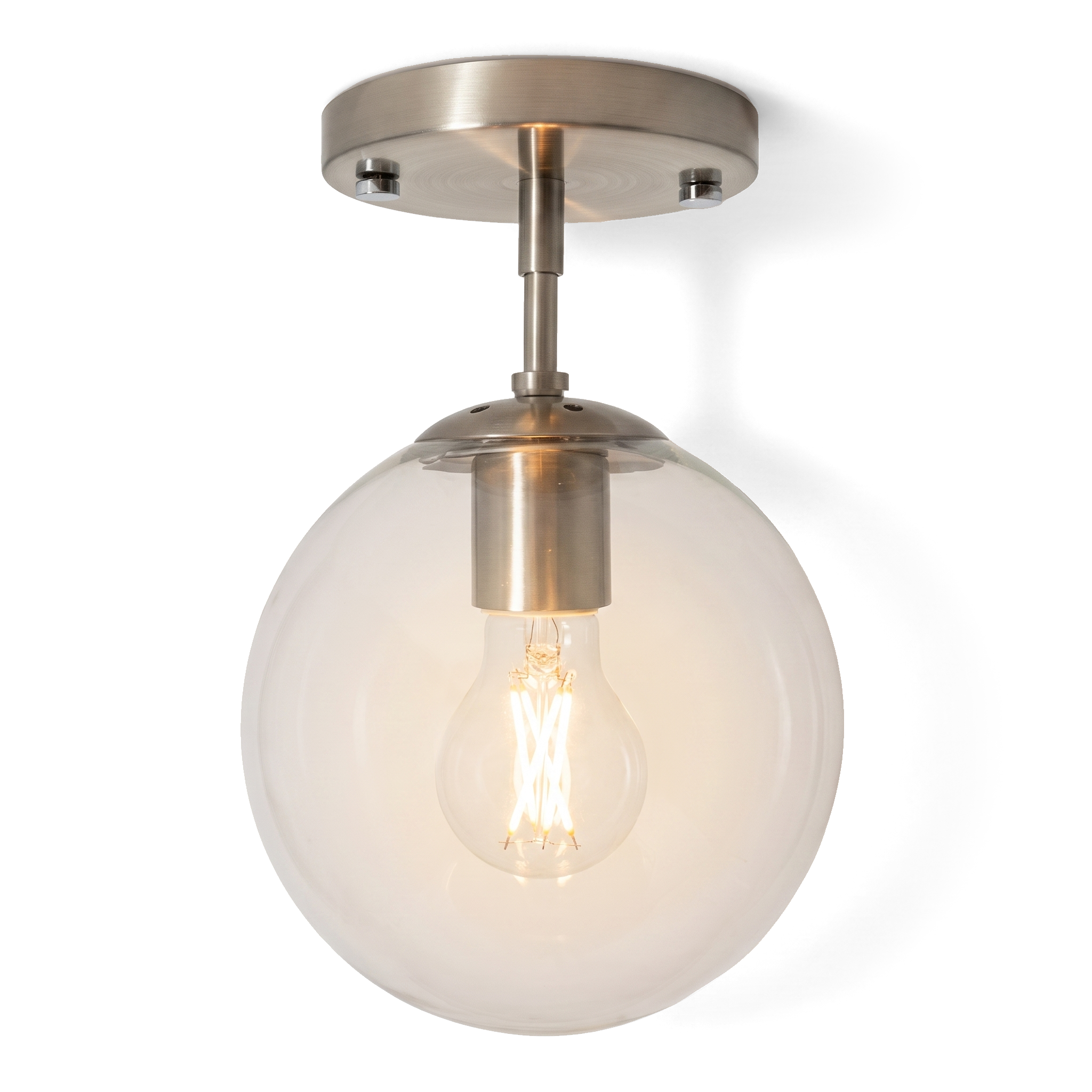 Xtricity Plafonnier 1 lampe « Indiana » - Nickel, acier et verre - Simple Boutique