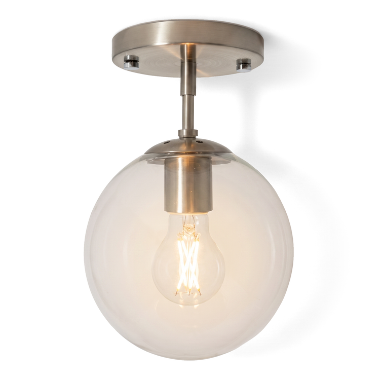 Xtricity Plafonnier 1 lampe « Indiana » - Nickel, acier et verre - Simple Boutique