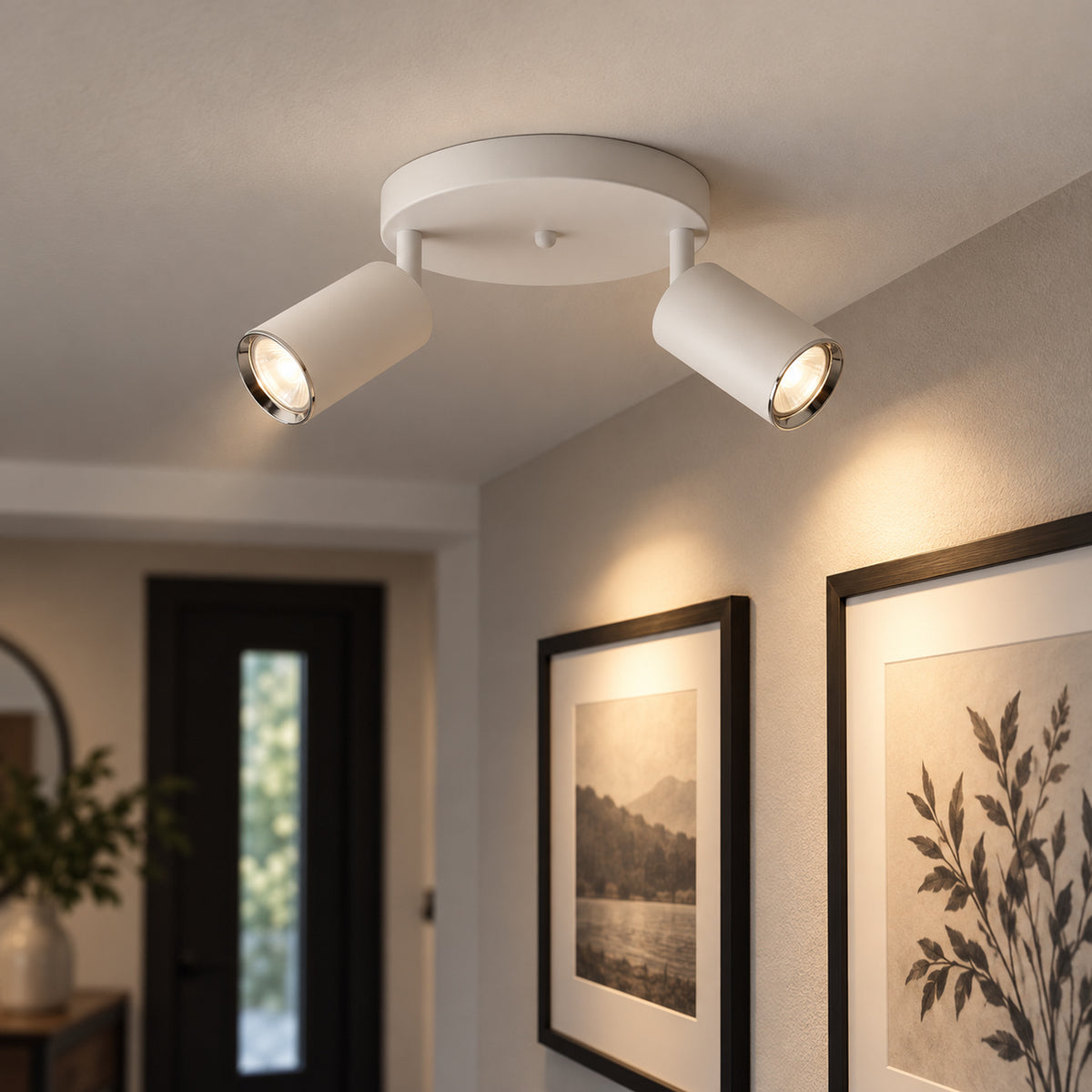 Xtricity Plafonnier Flemings 2 têtes orientables, blanc - Simple Boutique