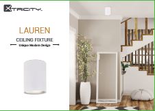 Xtricity Plafonnier « Lauren » à 1 lampe - Acier blanc - Simple Boutique