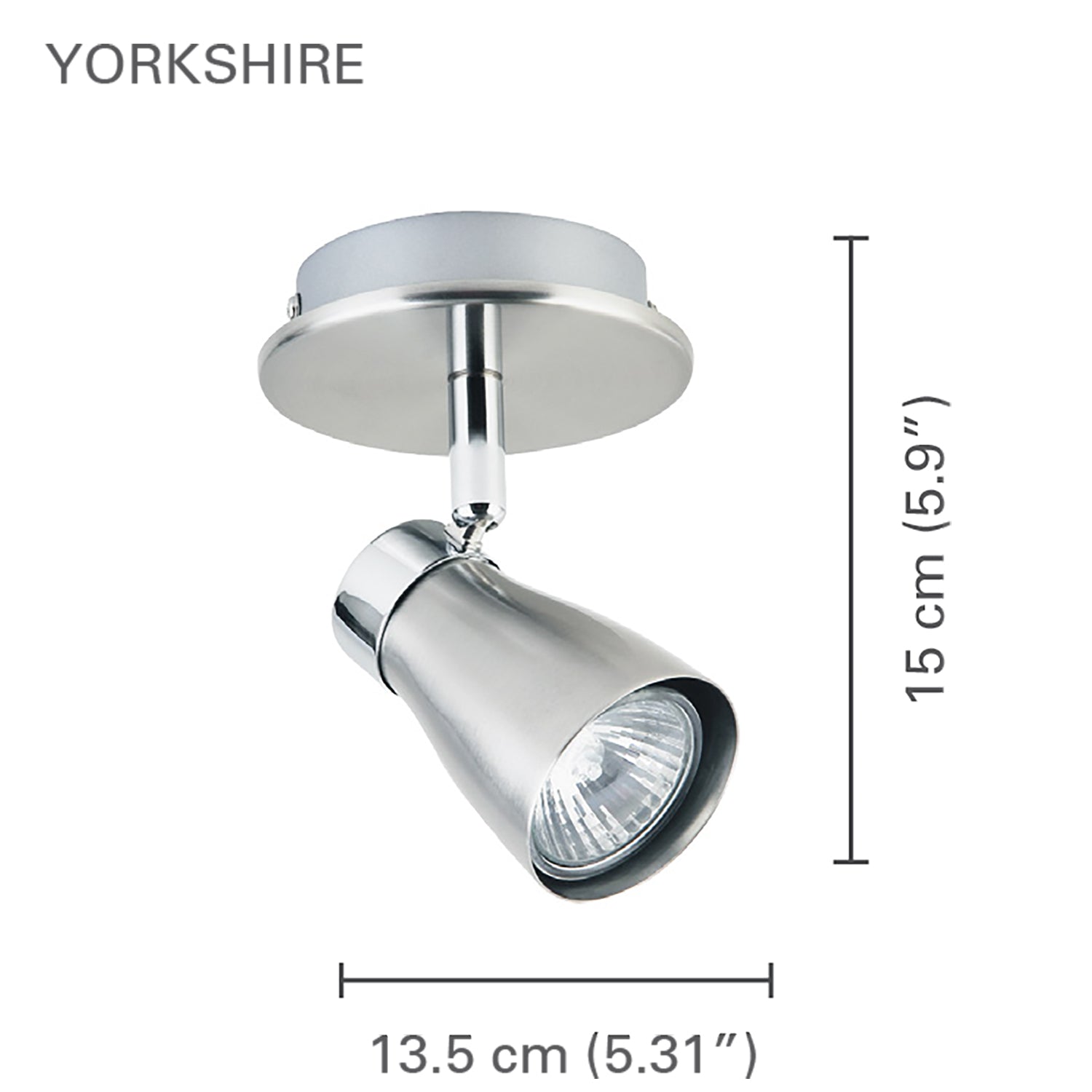 Xtricity - Plafonnier à 1 Tête, Largeur de 5.31'', De la Collection Yorkshire, Nickel Chrome - Simple Boutique
