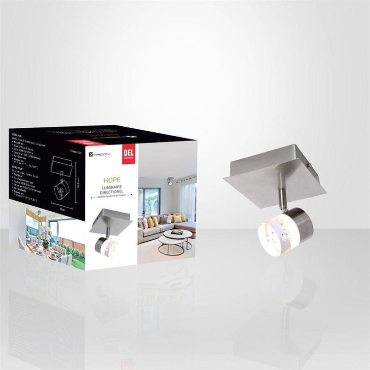 Xtricity - Plafonnier à 1 Tête avec DEL Intégré, Largeur de 5.1'', De la Collection Hope, Nickel - Simple Boutique