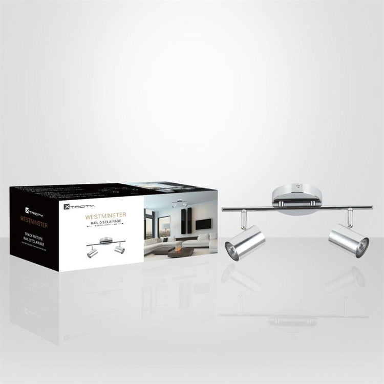 Xtricity - Plafonnier à 2 Têtes, Largeur de 13.97'', De la Collection Westminster, Chrome - Simple Boutique