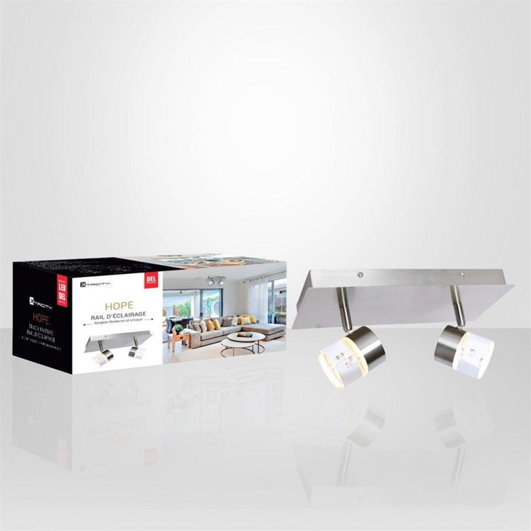 Xtricity - Plafonnier à 2 Têtes avec DEL Intégré, Largeur de 11.8'', De la Collection Hope, Nickel - Simple Boutique