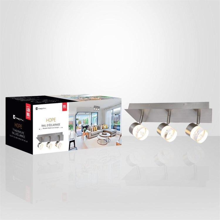 Xtricity - Plafonnier à 3 Têtes avec DEL Intégré, Largeur de 14.5'', De la Collection Hope, Nickel - Simple Boutique