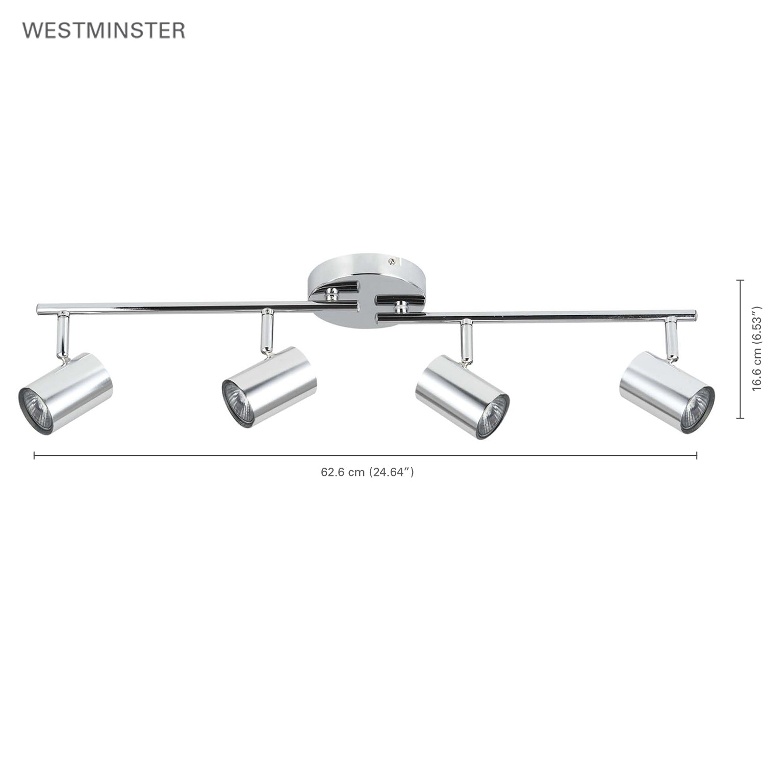 Xtricity - Plafonnier à 4 Têtes, Largeur de 24.64'', De la Collection Westminster, Chrome - Simple Boutique