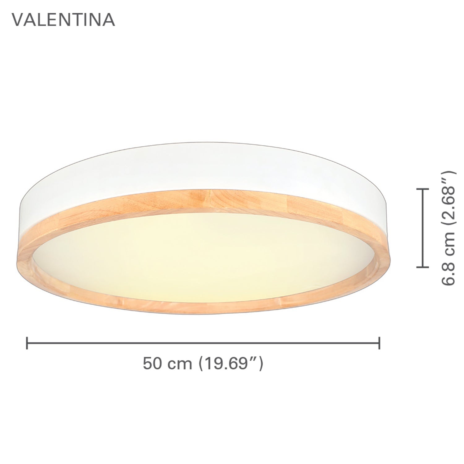 Xtricity - Plafonnier avec DEL Intégré, Diamètre de 19.7", De la Collection Valentine, Blanc - Simple Boutique