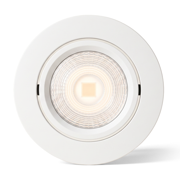 Xtricity Plafonnier encastré à cardan à DEL de 3,5 po - 7 W / 600 lumens / Sélectionnable 3000K-4000K-5000K - Rond blanc, unitaire - Simple Boutique