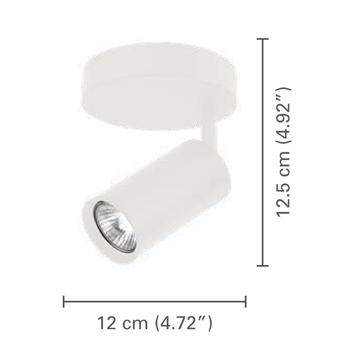 Xtricity Plafonnier orientable 1 tête Flemings, blanc - dimensions - Simple Boutique