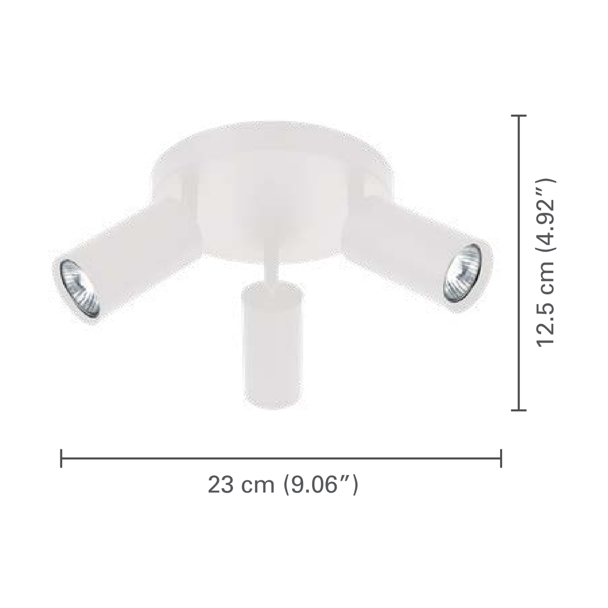 Xtricity Plafonnier orientable Flemings à 3 têtes, blanc - dimensions - Simple Boutique