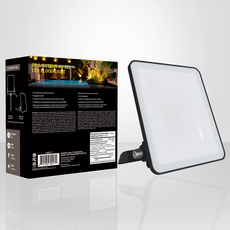 Xtricity - Projecteur DEL Étanche, 1900 Lumens, 20W, Pour Usage Extérieur, 3000K Blanc Chaud - Simple Boutique