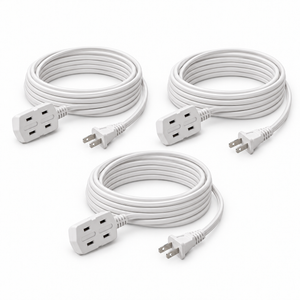 Xtricity Rallonge d'intérieur légère 1,5 m blanche 3 prises polarisées - Lot de 3 - Simple Boutique
