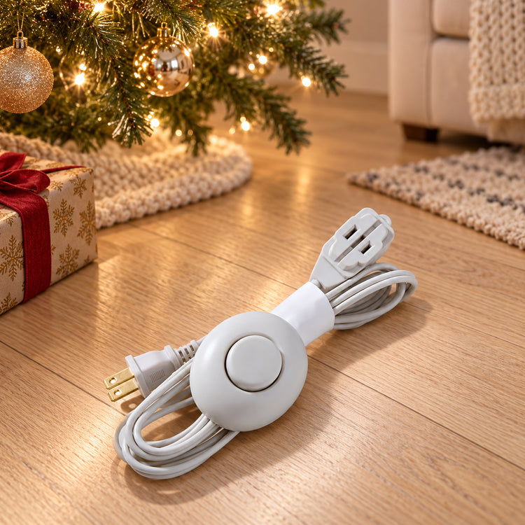 Xtricity Rallonge d'intérieur légère avec interrupteur au pied, 3 prises - Blanc - Lot de 2 - Simple Boutique