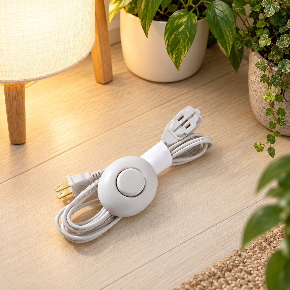 Xtricity Rallonge d'intérieur légère avec interrupteur au pied, 3 prises - Blanc - Lot de 2 - Simple Boutique