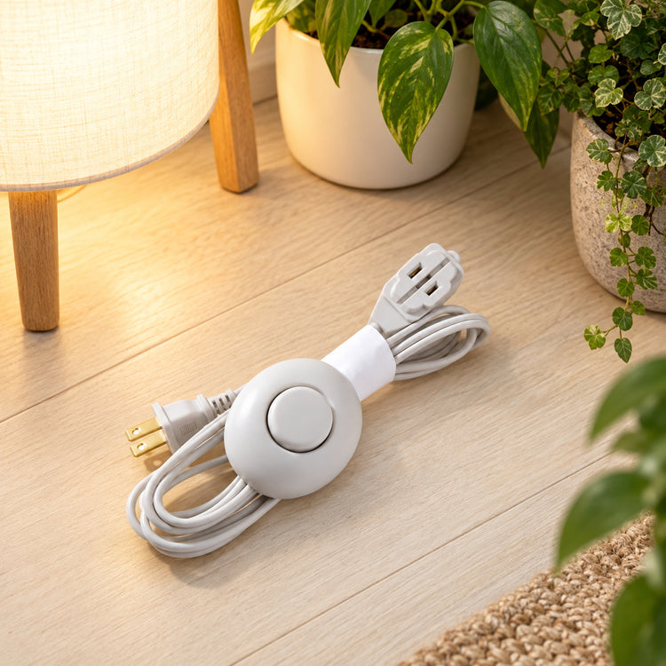 Xtricity Rallonge d'intérieur légère avec interrupteur au pied, 3 prises - Blanc - Lot de 2 - Simple Boutique